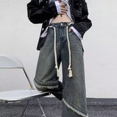 Men Jeans Washed Wide-Leg Pants Oldschool Worn Jeans